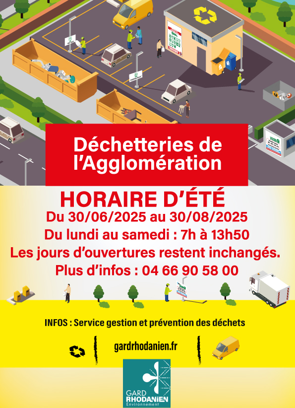 AFFICHE horaires dété déchetteries 30 juin au 30 août 2025web