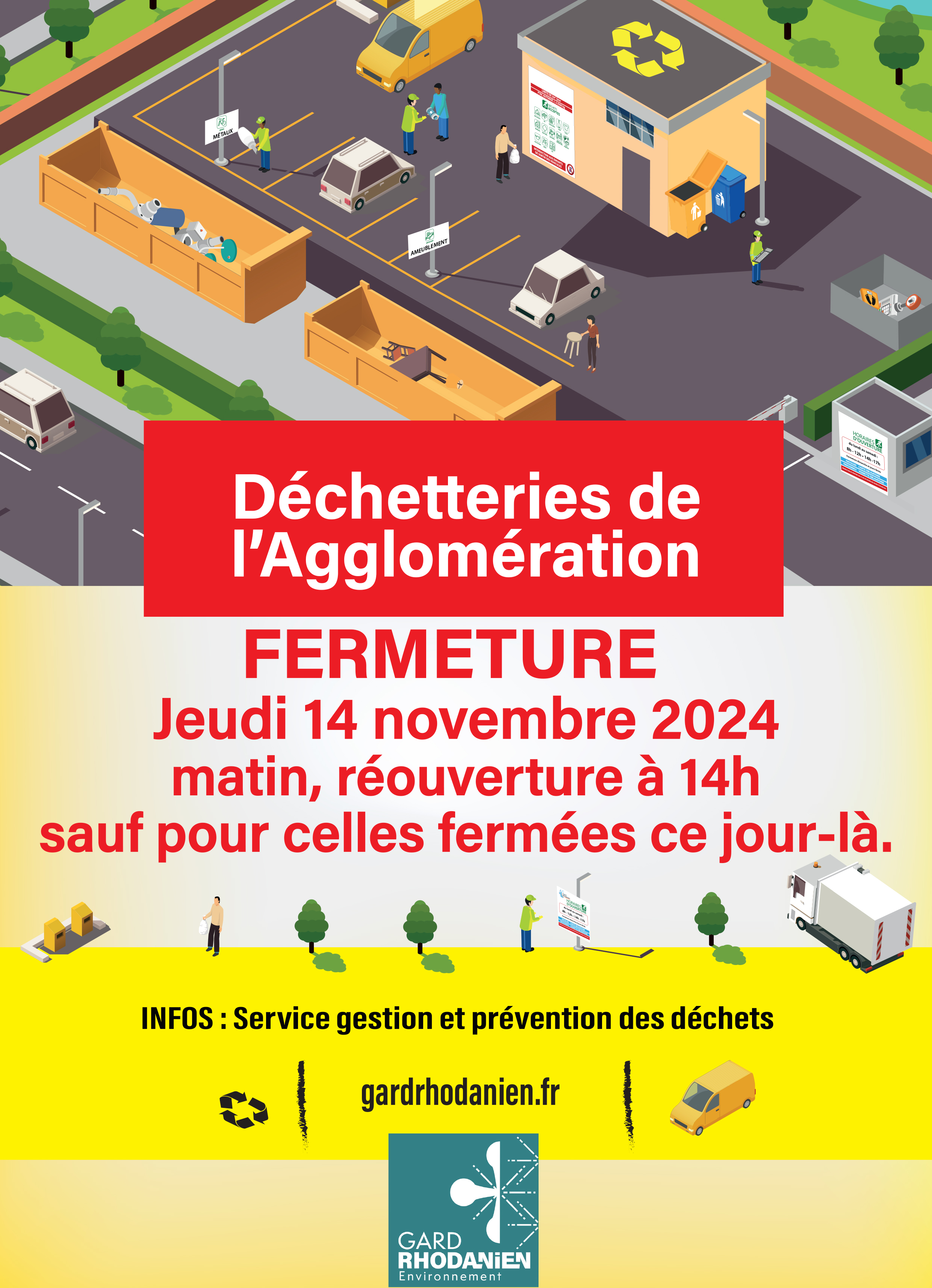 AFFICHE FERMETURE déchetterie 14112024