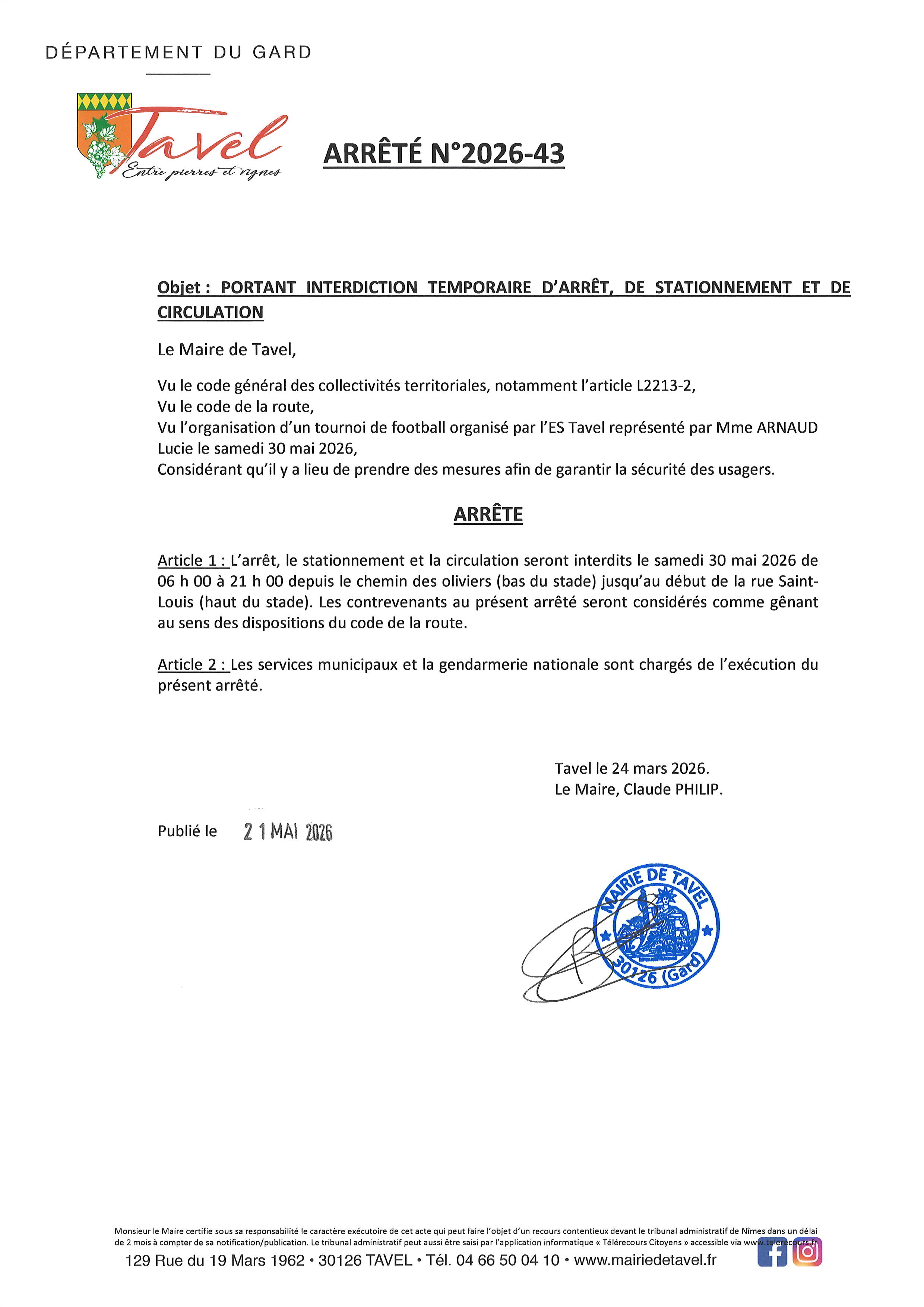 TOURNOI ES TAVEL 30 MAI