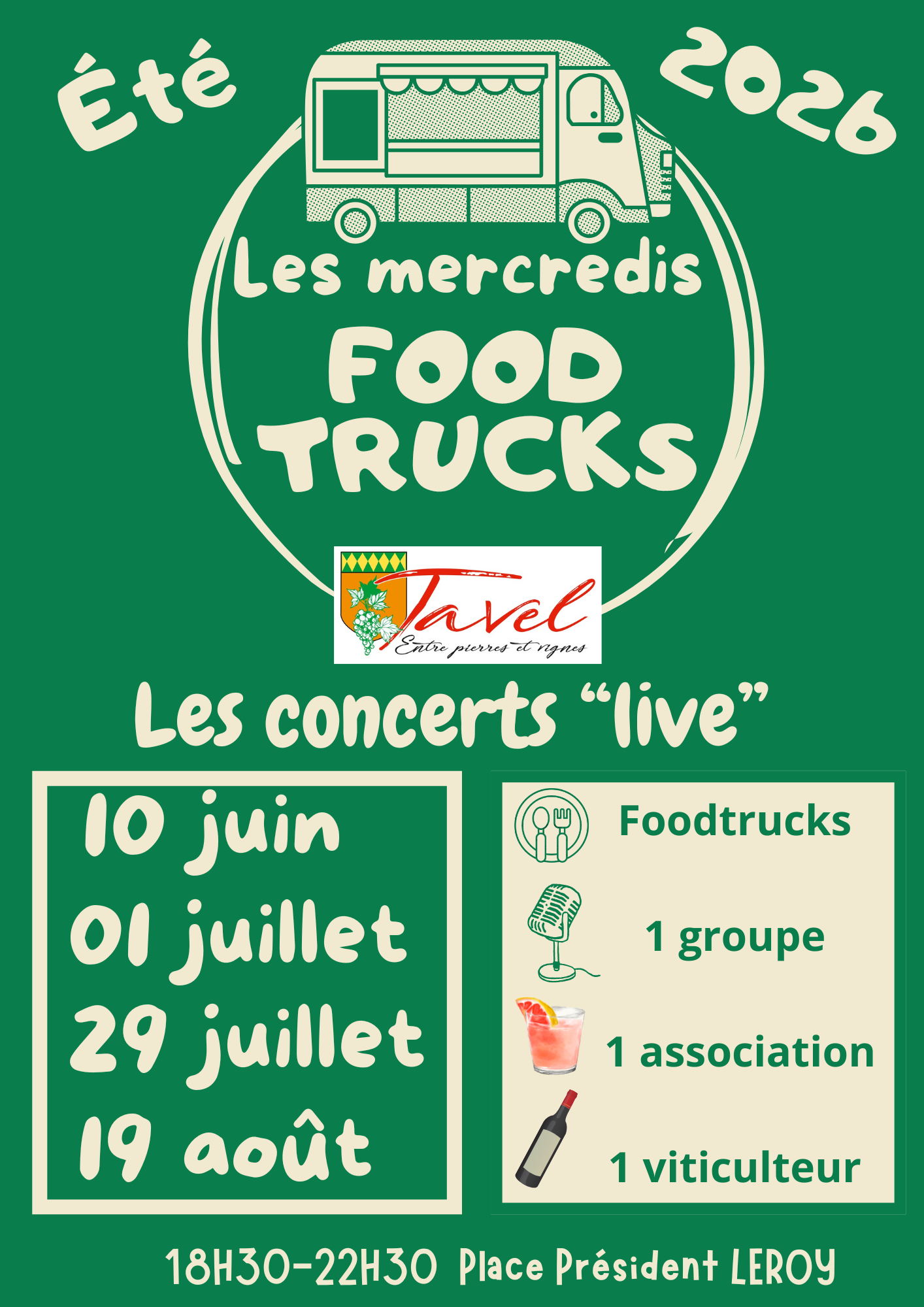 mercredis foodtrucks 2026 LES LIVES