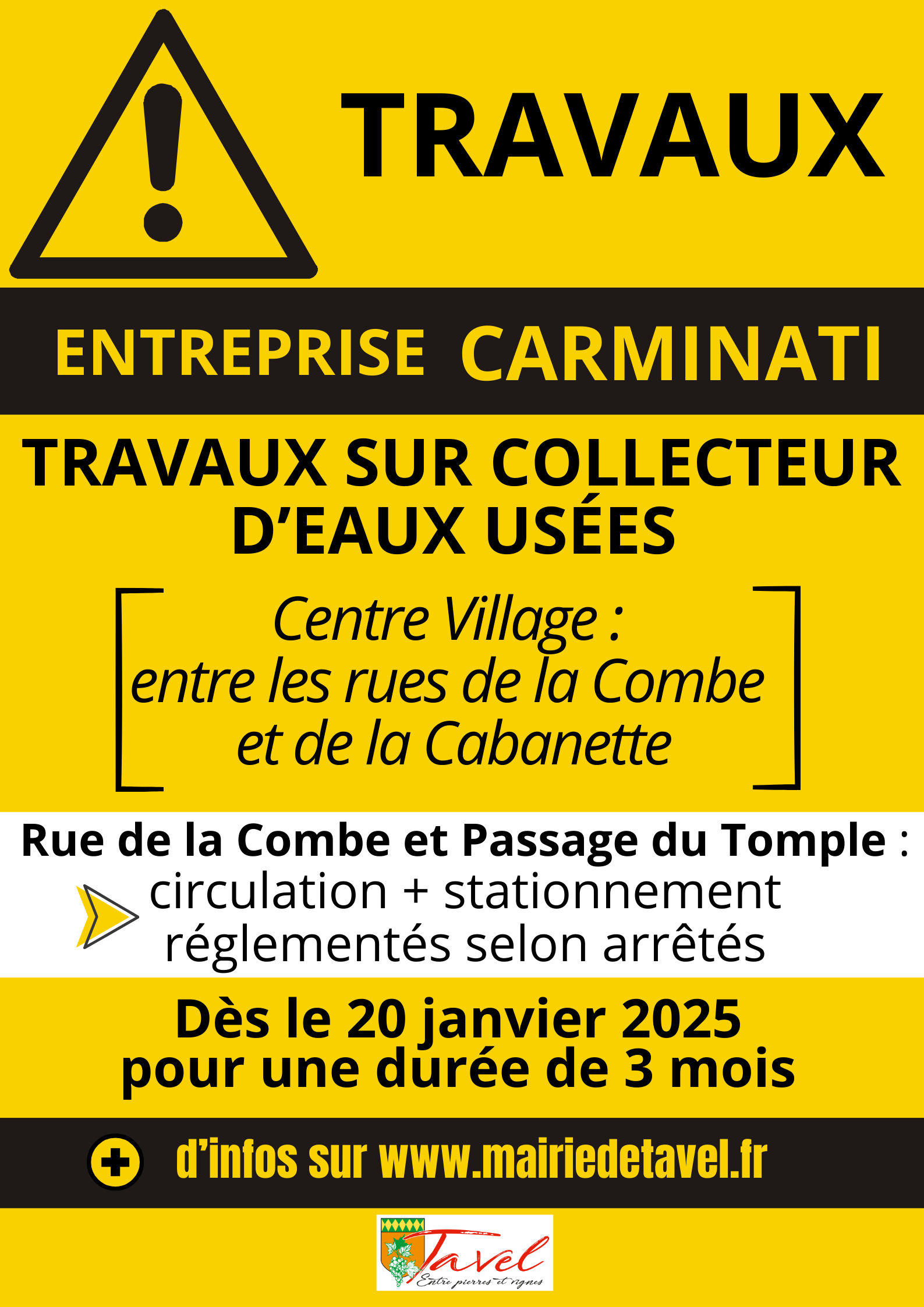 travaux carminati rue de la combe